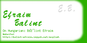 efraim balint business card